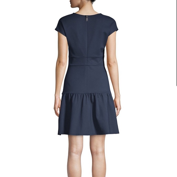 Kate Spade Ponte Cap-sleeve Flounce Dress - Picture 3 of 8